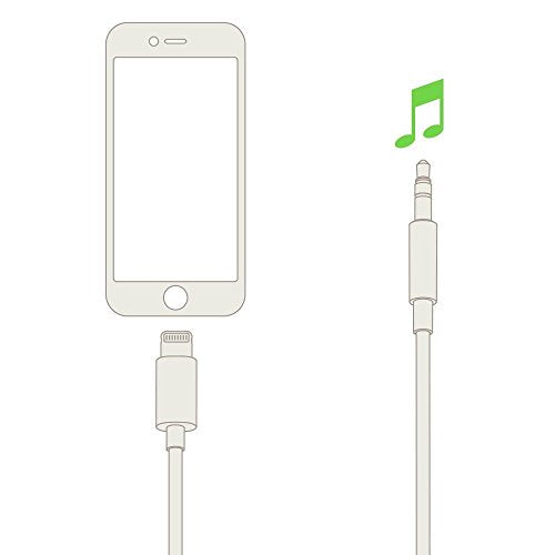 Belkin Lightning to 3.5mm Audio Cable, 6ft, Black | Connects iPhone to wired headphones, speakers, or car stereo, MFi certified, aux input, travel-friendly - color: Black, size: 6'