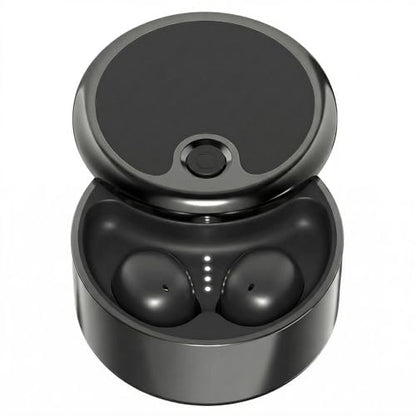 Wireless Bluetooth Sleep Earbuds for Side Sleepers - Velvety Black | Miniature low profile fit, Stay-in architecture, Noise reduction, Twist open charging case, Wide device compatibility - color: Velvety Black