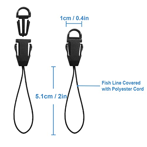 Lix&Rix Retractable Coiled Lanyards with Detachable Buckle | Quick Release Carabiner Clips - color: Black blue green red,4pcs