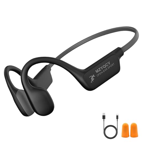 Bone Conduction Headphones, Open Ear Bluetooth 5.4 Headset with Mic | 15H Playback, IPX6 Sweatproof, Lightweight Open-Ear Fit for Running, Cycling, Walking & Outdoor Use (Black) - color: Black
