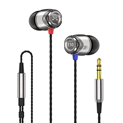 SoundMAGIC E10 Wired Earbuds, No Mic, Premium Hi-Fi, 3.5mm Jack, Gunmetal | Rich punchy bass, Full layered audio, All-metal build, Tangle-free cable, Passive noise isolation, Ergonomic comfortable fit - color: Gunmetal