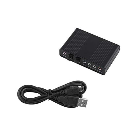 5.1 USB Audio Sound Card with SPDIF, External USB Sound Card Adapter for PC Laptop Audio, Support 48/44 KHz Sampling Rate, Black