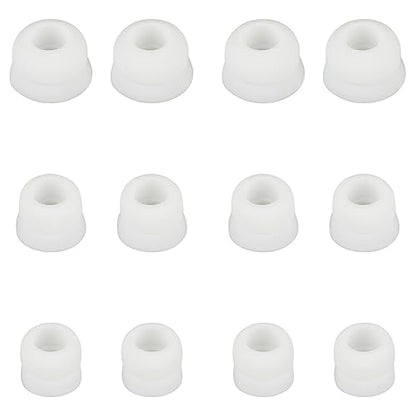 6 Pairs Double Flange Earbud Tips Compatible with Beats Fit Pro Ear Tips Silicone Ear Bud Tips Replacement Earbuds Cap White S M L - color: White