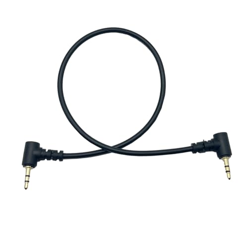 Seadream 2.5mm Audio Cable Short 2Pack 30cm 2.5mm Double Angled Male to Male Subminiature Stereo Headset Headphone Jack Gold Plated Connector Wire Cord Plug Cable (Double Angled) - style: Double Angled