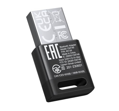 UGREEN PC 블루투스 5.4 동글 수신기 EDR 및 BLE용 USB 블루투스 어댑터, 플러그 앤 플레이 윈도우 11/10/8.1 지원, 데스크톱, 노트북, 헤드폰, 키보드, 마우스, 스피커, 프린터용 - size: Small