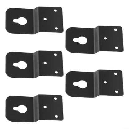 5PCS Speaker Wall Mount Brackets, for heavy-duty Metal Hanger Plate with Keyhole for Bookshelf Surround Sound Speakers, Black, 3.1x1.6 Inch
