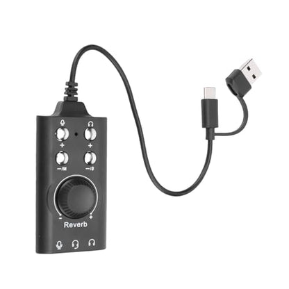 USB Sound Card with Volume Control, External Stereo Sound Card, USB to 3.5mm Jack Audio Adapter for PC Laptop Desktop Headset, Plug and Plug