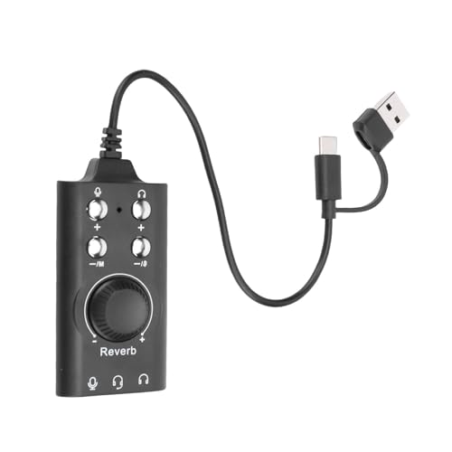XUMIUZIY USB Sound Card, External USB to 3.5mm Jack Sound Adapter with Volume Control and 7.1 Surround Sound, for PC Laptop Desktop Headset Winos MacOS