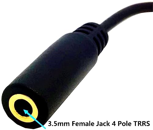 4 Pole 3.5mm 90 Degree Right Angle Audio Male to Female Cable12in