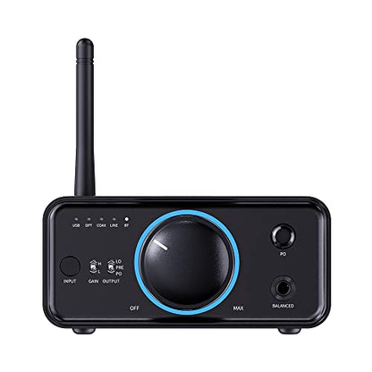 FiiO K7BT Balanced HiFi DAC Bluetooth Headphone Amplifier AK4493S*2, XMOS XU208 PCM384kHz DSD256,USB/Optical/Coaxial/RCA Inputs, 6.35mm/4.4mm Output(US Plug)