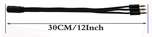 zdyCGTim 3.5mm Audio Y Splitter Headphone Cable 3.5mm 1/8" inch Female to 3 3.5mm 1/8" inch Male Headset Mic & Stereo Audio Y Splitter Cable for Smartphone to Soundbox Adapter(30 CM/12 inch) (3-Pole) - color: 3-Pole