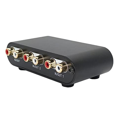 2-Way RCA Stereo Audio Switch Input Signal Source Switcher Selector Splitter Box（2 in 1 Out / 1 in 2 Out）-RC21 - color: 2-way audio switch