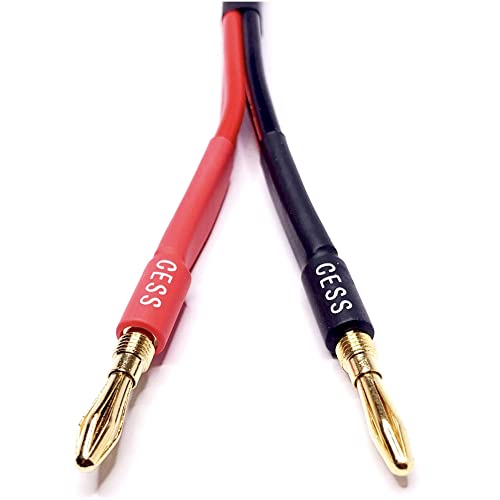 CNCESS Dual Banana Plugs Splitter, 2 Male to 4 Female | Banana Jack Adapter, 2-Channel Power Supply Splitter Cable, 14 AWG Soft Silicone, Tinned Copper Wire