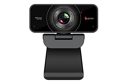 Angetube 1080P Webcam with Microphone, USB Computer Web Cam for Desktop | USB Computer Web Camera for PC Laptop Desktop Mac, 2 Mics, HD PC Web Cam for Zoom Teams, Streaming Video Conferencing Calling
