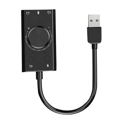 External USB Sound Card, Stereo Mic Speaker Headset Audio Adapter with Mute Volume Switch Adjustment