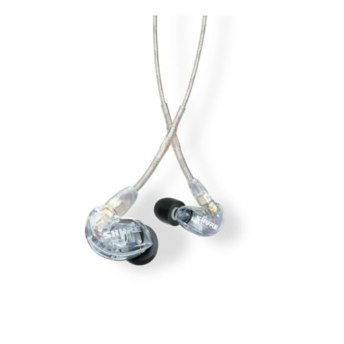 Shure SE215 PRO Wired Earbuds - Professional Sound Isolating Earphones, Clear Sound & Deep Bass, Single Dynamic MicroDriver, Secure Fit In Ear Monitor, plus Carrying Case & Fit Kit - Clear (SE215-CL)