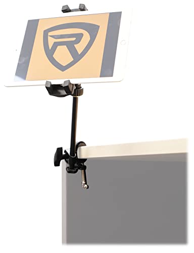 Rockville ROCKSHIELD 3 Studio Isolation Shield with RVMIC4 v2 Mic Stand | 5 Panel Steel, 2" Acoustic Foam, Quick-Release Hand Clutch, iStand 44 Tablet/Smartphone Mount, Recording, 3-Items