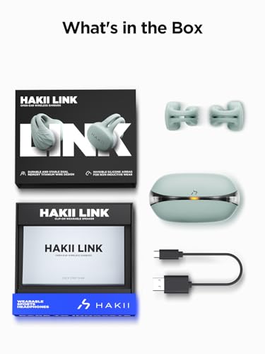 HAKII Open Ear Wireless Earbuds, Bluetooth 5.4 Ergonomic Clip on Bluetooth Earbuds with Stereo Sound/ENC, Touch Control Open Ear Headphones, IPX5 Waterproof Running Headphones for Sports, Fitness