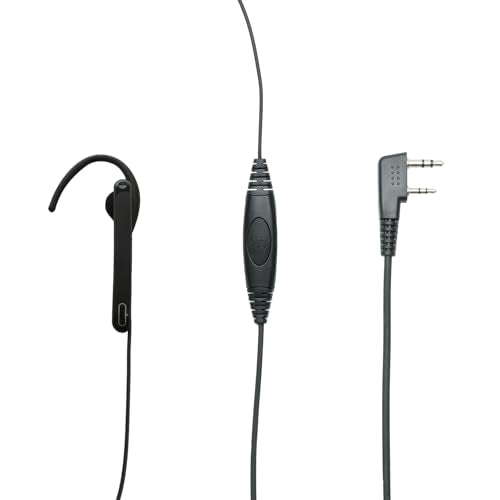 2 Pin Earpiece Headset with PTT Mic Walkie Talkies | C shape,Compatible with Baofeng Kenwood UV-5R BF-888S BF-F8HP BF-F9 TK-3140 TK-3400 TK-3402Two Way Radio Accessory