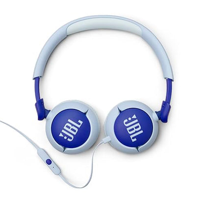 JBL Junior 320 Kids Headphones, Wired, Volume-Limited - Blue | Designed For School And Travel With Built-In Mic, Foldable Design, 3.5Mm Jack, Comfortable Fit And Customizable Stickers - color: Blue