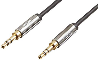 Amazon Basics 2-Pack 3.5mm Stereo Audio Cable for Car Stereo, Speaker or Subwoofer with Gold-Plated Plugs, Smartphone Compatible, 4 Foot, Black - size: 4 ft (2 Pack)