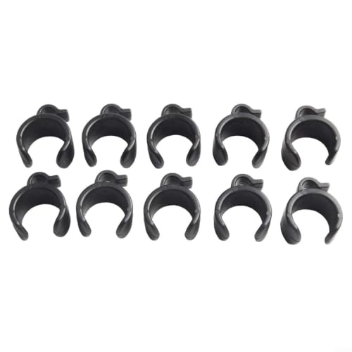 10 Pack Plastic Mic Cable Clips for Tripod Stand, ABS Microphone Wire Clamps Holder for Studio Desktop PC, Black Cable Management Organizers for 20-25mm Pipes(25mm) - size: 25mm