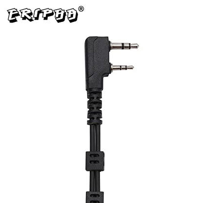 2-Pin Earpiece with PTT Mic for UV-5R/BF Series & Kenwood TK | 2-Way Radio Headset