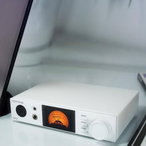 Topping DX5 II Fully Balanced DAC Headphone Amplifier 7600mW, ES9039Q2M x 2 Chip DSD512 768kHz DAC Amp Combo, USB/Optical/Coaxial to RCA/XLR Line/6.35mm/4.4mm/4-pin XLR Earphone Amps (White) - color: White