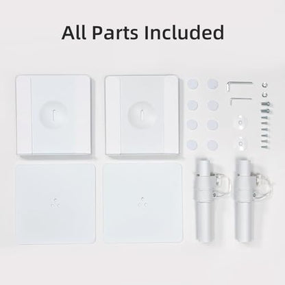 Suptek Free-Standing Speaker Stand Desktop Set, 9.6 x 8.8 inch Trays, Height Adjustment and Tilt, Universal Audio Holders for Computer and Bookshelf Speakers, Elevated Sound, 2 Pack, White, SDM001TW - color: White, size: 9.6" x 8.8" x 14.2"