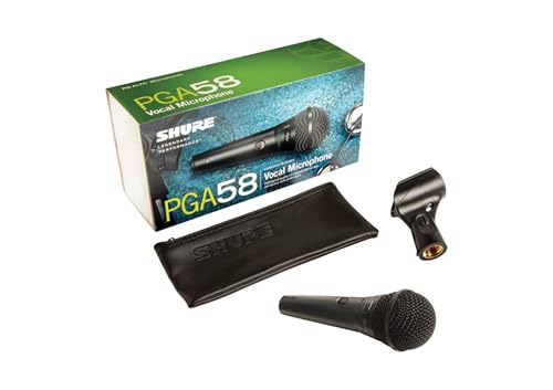 Shure PGA58 Dynamic Microphone - Handheld Mic for Vocals with Cardioid Pick-up Pattern, Discrete On/Off Switch, Stand Adapter and Zipper Pouch, No Cable (PGA58-LC) - style: No Cable