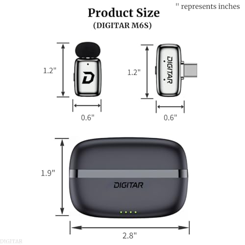 Wireless Super Mini Lavalier Microphone for iPhone, Android, iPad, Noise Reduction, Monitor Audio, Charging Case, Crystal Clear Zero‑Latency Sound for Live Streaming, Recording