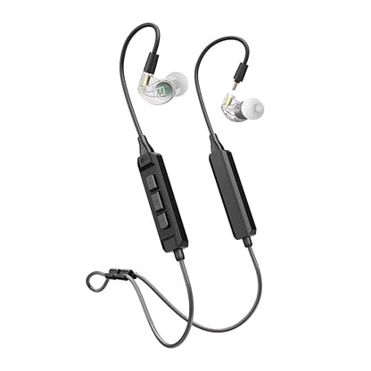 MEE audio M6 PRO Musicians' In-Ear Monitors Wired + Wireless Combo Pack: Includes IEMs, 2 Audio Cables and BT3 Hi-Res Bluetooth Audio Adapter w/aptX, LDAC, Auracast Support, & Built-In Headset (Clear) - color: Clear, style: IEMs + Bluetooth Adapter