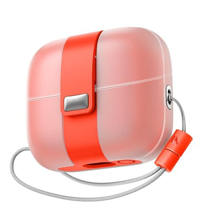 SURITCH for Samsung Galaxy Buds 3 Pro (2024) / Buds 3 (2024) / Buds 3 FE (2025) Case, Magnetic Cases with Cleaner Kit & Hanging Lanyard, Stylish Shockproof Cases Rugged Protective Cover, Orange - color: Orange