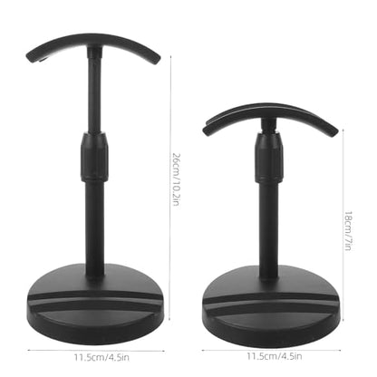 Kisangel Headset Stand with Phone Holder, Extendable Desktop Headphone Rack, Dual Slot Phone Holder, Adjustable Headset Organizer Stand for Gaming Room Or Office