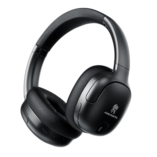 Hybrid Active Noise Cancelling Headphones, Wireless Over Ear Bluetooth | 50H Long ANC Playtime, Rotatable and Foldable, HiFi Audio Deep Bass, Customized EQ via APP, Transparency Mode - color: Black
