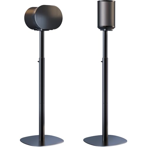Speaker Stands for Sonos Era 100, 100 SL & Era 300 - Hidden Cable, Set of 2 | Easy to Assemble, Sturdiness, 29.1–39'' Height Adjustable, Two Base Mounting Design, Max holds 11lbs(per one), Black - color: Black, size: 2 Pack
