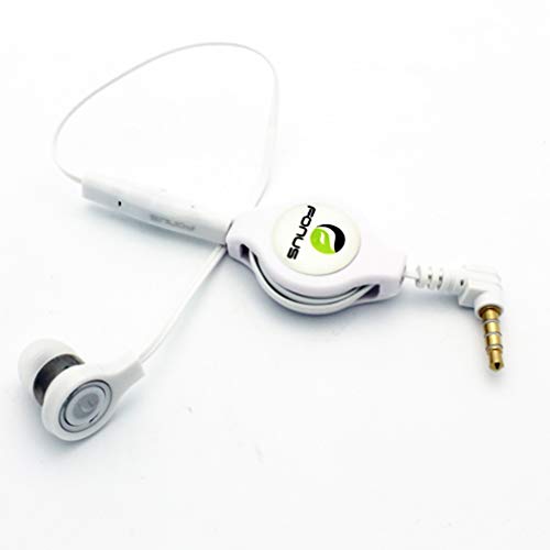 Retractable Mono Earphone for Verve Connect, ZMax 11 - Headphone 3.5mm w Mic Headset Handsfree Earbud Earpiece Compatible with Consumer Cellular Verve Connect, ZMax 11