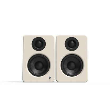 Kanto YU2 Powered Desktop Computer Speakers | 3" Drivers 3/4" Silk Dome Tweeter | 50 W RMS | Built-in USB DAC & AUX Input | Sub Out | Pair | Matte Cream - color: Matte Cream