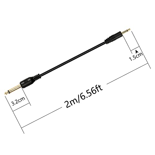 1/8 to 1/4 Stereo Cable,2M/6.56FT Gold Plated 3.5mm Male to 6.35mm Male TS Mono Audio Cable for Amplifier, Speaker,Guitar and Home Stereo System - color: 6.35mm mono male to 3.5mm mono male
