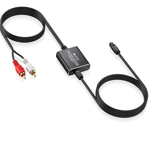 eSynic Professional 7ft Long RCA to Optical Audio Converter - style: RCA to Optical