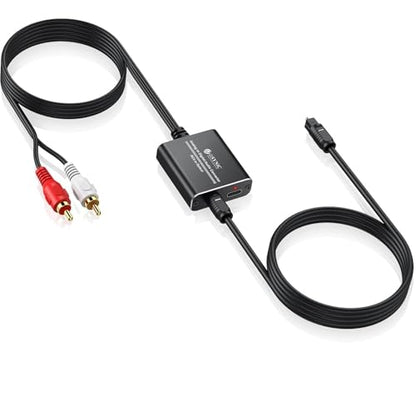 eSynic Professional 7ft Long RCA to Optical Audio Converter - style: RCA to Optical