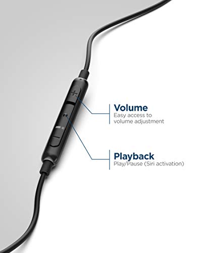 Thore iPhone Earphones (Apple MFi Certified) V120 in Ear Wired Lightning Earbuds (Sweat/Water Resistant) Headphones with Mic/Volume Remote for iPhone 12/13/14 Pro Max - Black - color: Black