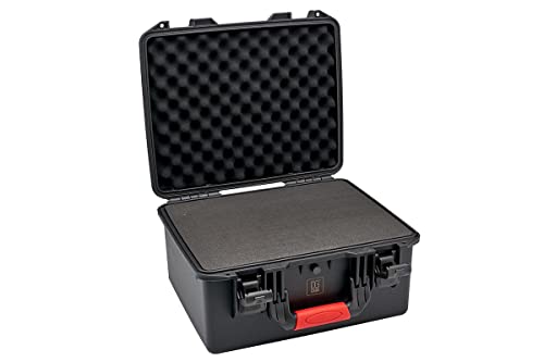 Small Medium Hard Case with Wheels and Pick'n'UP Foam | Protective Carrying case Gun, in-Ear, Wireless System or Camera Set - style: № 80-02 Int: 17.13 X 13.19 X 8.46 In.