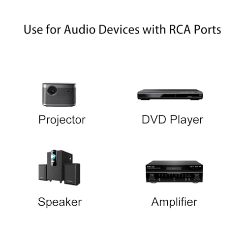 RCA Stereo Audio Cable 3FT RCA Male to Male Cable for Speaker VCR DVD 2Pack