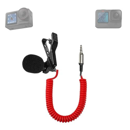 Noise Canceling Short Wire Microphone for Motovloggers Compatible with Gopro Hero 7/8/9/10/11/12 Mediamod/Mic Adapter and All Action Camera