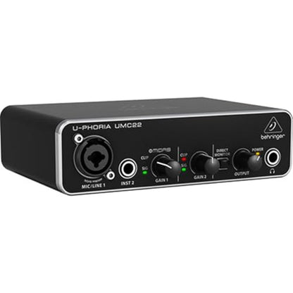 Behringer UMC22 Audiophile 2x2, 48 kHz USB Audio Interface with Midas Mic Preamplifier | For Recording Microphones and Instruments - size: Small