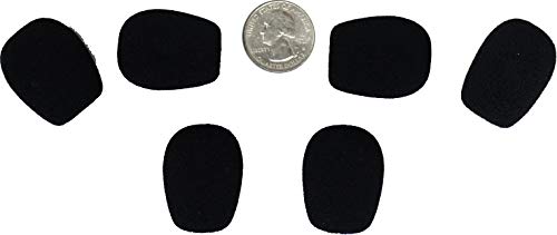 Standard Microphone Windscreens (Microphone Covers) 6-Pack Headset/Lapel (Lavalier) Fitness Instructor/Gamer Pack Black