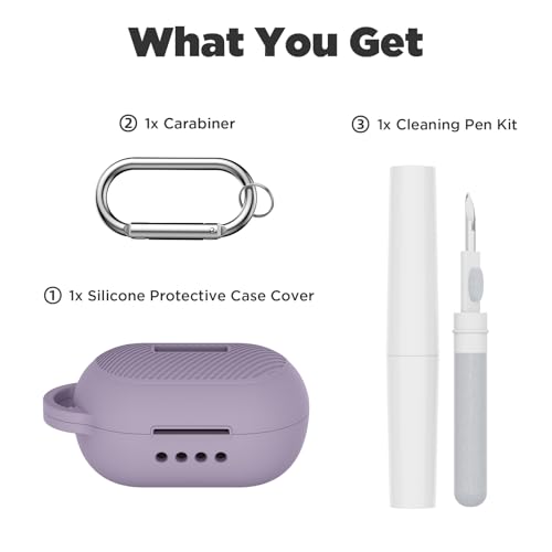 Soft Silicone Case for Raycon Everyday Classic Earbuds with Keychain&Cleaning Pen kit,Anti-Scratch Shockproof Protective Case Cover for Raycon Everyday Classic Earbuds Charging Case (Purple) - color: Purple