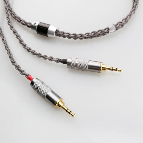 4.4mm to Dual 3.5mm / 2.5mm Male Cable Compatible for Hifiman HE4XX HE400S, HE-400i Headphones 8 Core Braided Silver Plated Replacement Audio Upgrade Cable 2M (4.4mm to Dual 2.5mm Male)