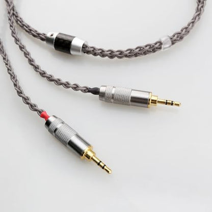 4.4mm to Dual 3.5mm / 2.5mm Male Cable Compatible for Hifiman HE4XX HE400S, HE-400i Headphones 8 Core Braided Silver Plated Replacement Audio Upgrade Cable 2M (4.4mm to Dual 2.5mm Male)